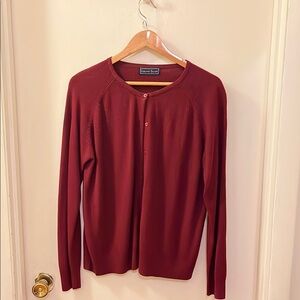 Laura Scott Red Cardigan Sweater Soft Knit